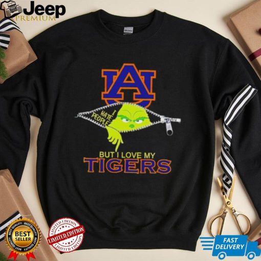 Grinch zipper I hate people but I love my Auburn Tigers shirt