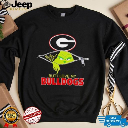 Grinch zipper I hate people but I love my Georgia Bulldogs shirt