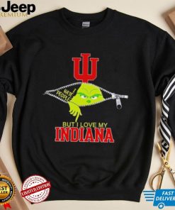 Grinch zipper I hate people but I love my Indiana Hoosiers shirt