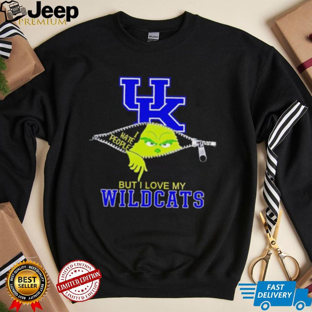 Grinch zipper I hate people but I love my Kentucky Wildcats shirt