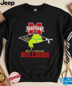 Grinch zipper I hate people but I love my Mississippi State Bulldogs shirt