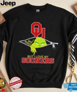 Grinch zipper I hate people but I love my Oklahoma Sooners shirt