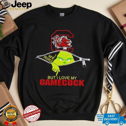 Grinch zipper I hate people but I love my South Carolina Gamecocks shirt