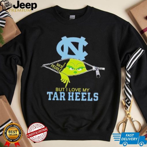 Grinch zipper I hate people but I love my Tar Heels shirt