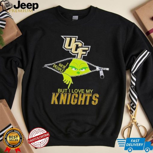 Grinch zipper I hate people but I love my UCF Knights shirt