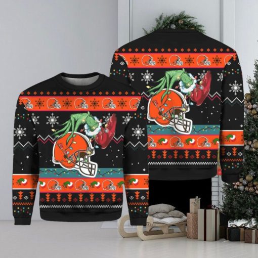 Grnch Stole Cleveland Browns Ugly Christmas Sweater