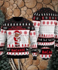 Groot All I Need For Christmas Is Bacardi Ugly Christmas Sweater For Men And Women Gift