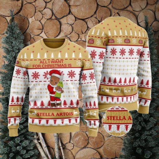 Groot All I Need For Christmas Is Stella Artois Ugly Christmas Sweater Cute Christmas Gift Ideas