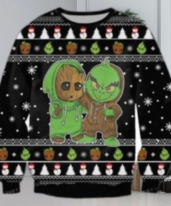 Groot And Grinch Funny Knitting Pattern For Ugly Sweater