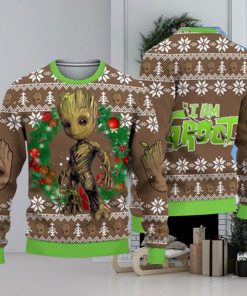 Groot I Am Groot Green Brown Christmas Disney 3D Sweater