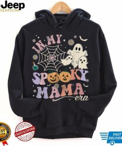 Groovy In My Spooky Mama Era Ghost Pumpkin Halloween Womens T Shirt