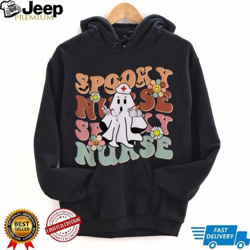 Groovy Retro Spooky Nurse Ghost Halloween Trick Or Treat T Shirt