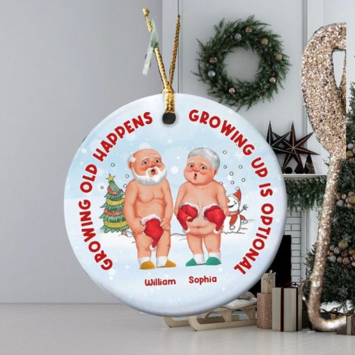 Growing Up Is Optional, Personalized Ornament, Christmas Gifts For Funny Couple