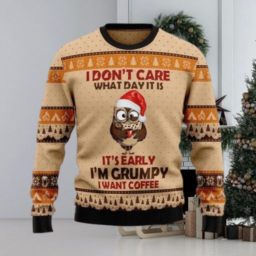 Grumpy Owl I Don’t Care Ugly Sweater