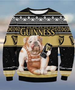 Guinness Bulldog Galaxy Background Ugly Christmas Sweater