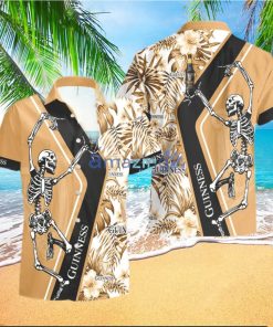 Guinness Skeleton Dancing Happy Hawaiian Shirt And Shorts Halloween Gift Summer Gift