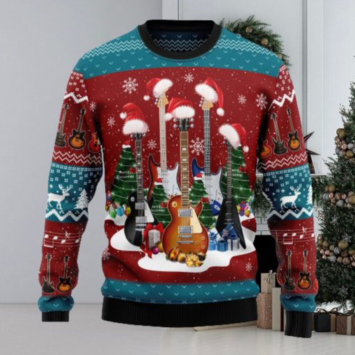 Guitar Jolly Knitwear Ugly Christmas Sweater Thankgiving Gift Men Women