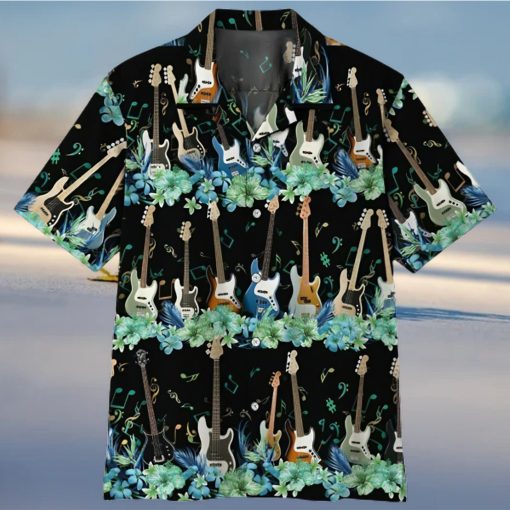 Guitar Lover 3D Bass Guitar Tropica Hawaiian Shirt