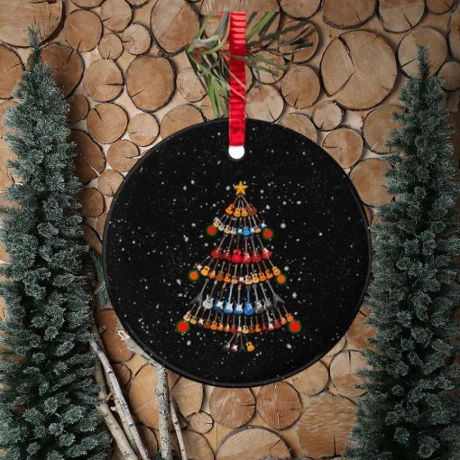 Guitar Xmas Tree Circle Ornament Christmas Ornament Christmas Gift