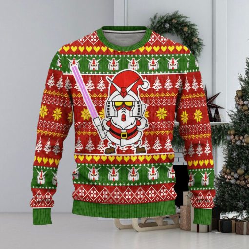 Gundam Anime Ugly Christmas Sweater 3D Gift For Men And Women Custom Santa Xmas Gift