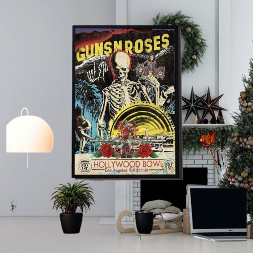 Guns N Roses Hollywood Bowl Los Angeles California Day 2 Nov 2nd 2023 Home Decor Poster Canvas