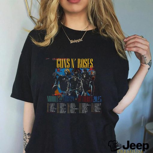 Guns N’ Roses Moddle Fast Europe North America 2023 Tour Merch Guns N’ Roses World Tour 2023 Setlist T Shirt