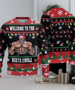 Gym Christmas Woolen Sweater Welcome to the North Swole Ugly Christmas Sweater Unisex 3D Sweater Christmas Gift