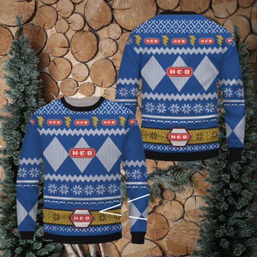H E B Blue Merry Ugly Christmas Sweater Gift For Men Women