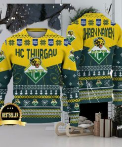 HC Thurgau Ugly Christmas Sweater Logo Custom Name Gift Fans