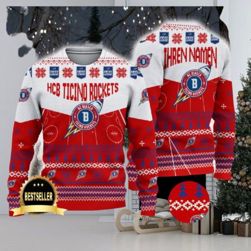 HCB Ticino Rockets Ugly Christmas Sweater Logo Custom Name Gift Fans