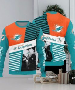 Miami Dolphins Skull Pattern Ugly Christmas Sweater