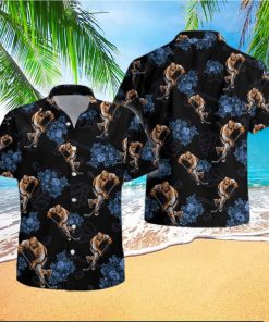 HOCKEY PLAYER BLACK UNISEX HAWAIIAN SHIRTS