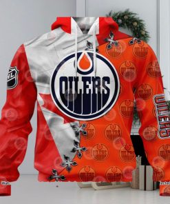 HOT Edmonton Oilers Mix Canada Flag Hoodie