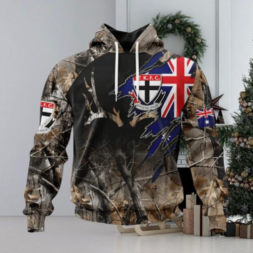 HOT Personalized AFL St Kilda Football Club Special Camo Realtree Hunting Hoodie Sweatshirt 3D