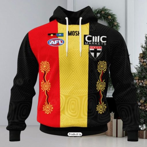 HOT Personalized AFL St Kilda Football Club Special Indigenous Design Hoodie Sweatshirt 3D