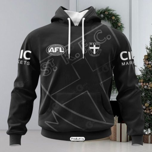 HOT Personalized AFL St Kilda Football Club Special Monochrome Design Hoodie Sweatshirt 3D