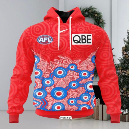 HOT Personalized AFL Sydney Swans Special Indigenous Design Hoodie Sweatshirt 3D