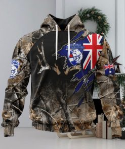 HOT Personalized AFL Western Bulldogs Special Camo Realtree Hunting Hoodie Sweatshirt 3D