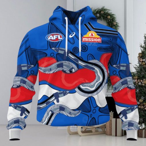 HOT Personalized AFL Western Bulldogs Special Indigenous Design Hoodie Sweatshirt 3D