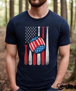 Patriotic Baseball 4th Of July USA American Flag T Shirt