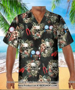 HVAC Tech Skull Hawaiian Shirt