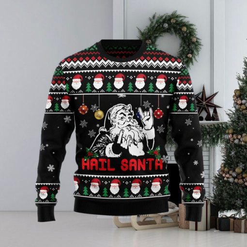 Hail Santa Ugly Christmas Sweater Gift Men Women