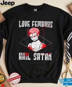 Hail Satan Femboy Anime Boy Satanic Hexagram Star Occult T Shirt