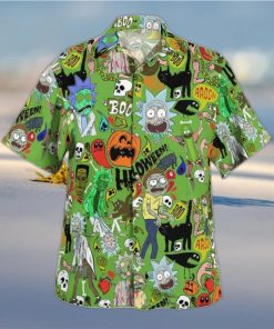 Halloween Aloha Rick And Morty Hawaiian Shirt Gift For Beach Lovers