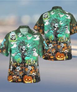 Halloween Aloha Rick And Morty Hawaiian Shirt The Nightmare Before Christmas