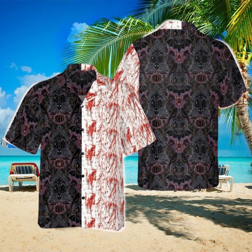 Halloween Blood Gothic Hawaiian Shirt Horror Button Up Shirt Halloween Gifts For Adults