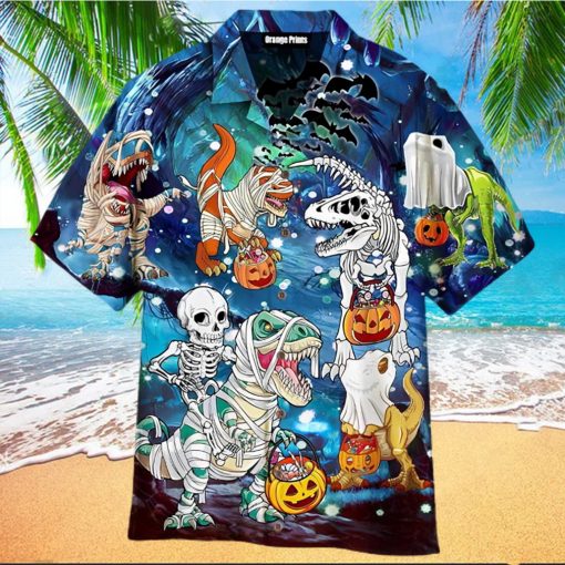 Halloween Dinosaur Scary Night Hawaiian Shirt