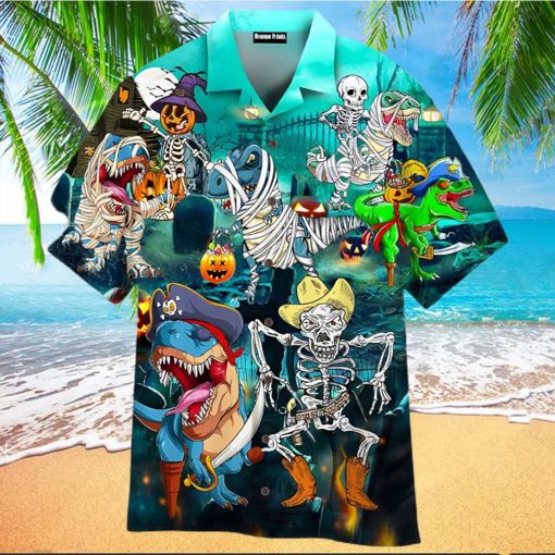 Halloween Dinosaur Scary Party Hawaiian Shirt