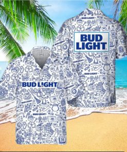 Halloween Doodle Art Bud Light Hawaiian Shirt