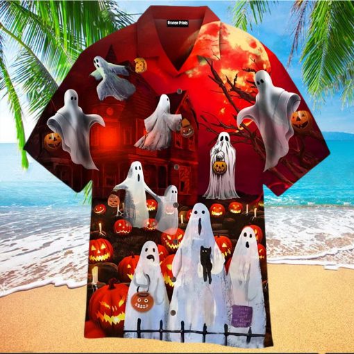 Halloween Ghost Night Hawaiian Shirt